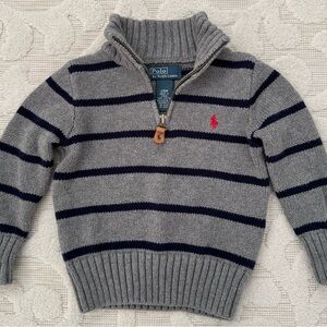 Polo by Ralph Lauren Gray and Navy Striped Sweater